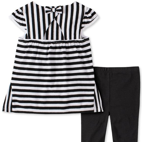 Calvin Klein Baby Girls Striped Tunic Legging Set - Picture 2 of 4